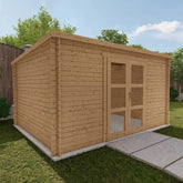 Abri de jardin toit plat 12m² PENTY - madriers 40mm traité - Gardy Shelter Ma boutique
